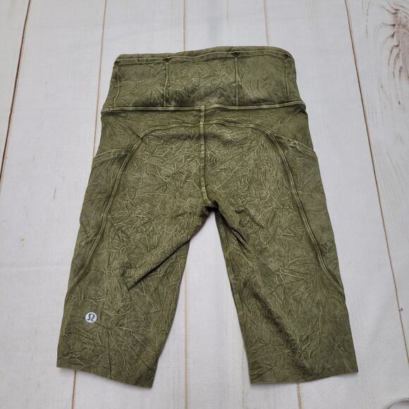 Lululemon fast and free biker shorts high rise green ice wash - Picture 5 of 7
